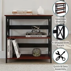 Oxford 3-Tier Bookcase Entryway Hall Table
