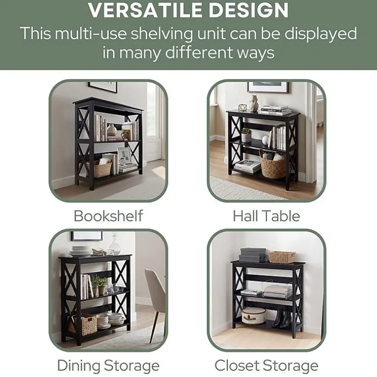 Oxford 3-Tier Bookcase Entryway Hall Table