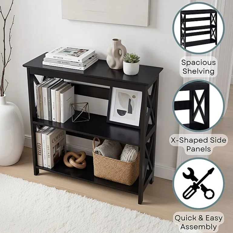 Oxford 3-Tier Bookcase Entryway Hall Table