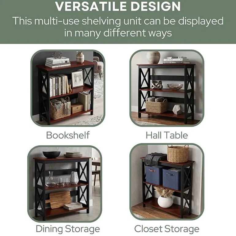 Oxford 3-Tier Bookcase Entryway Hall Table