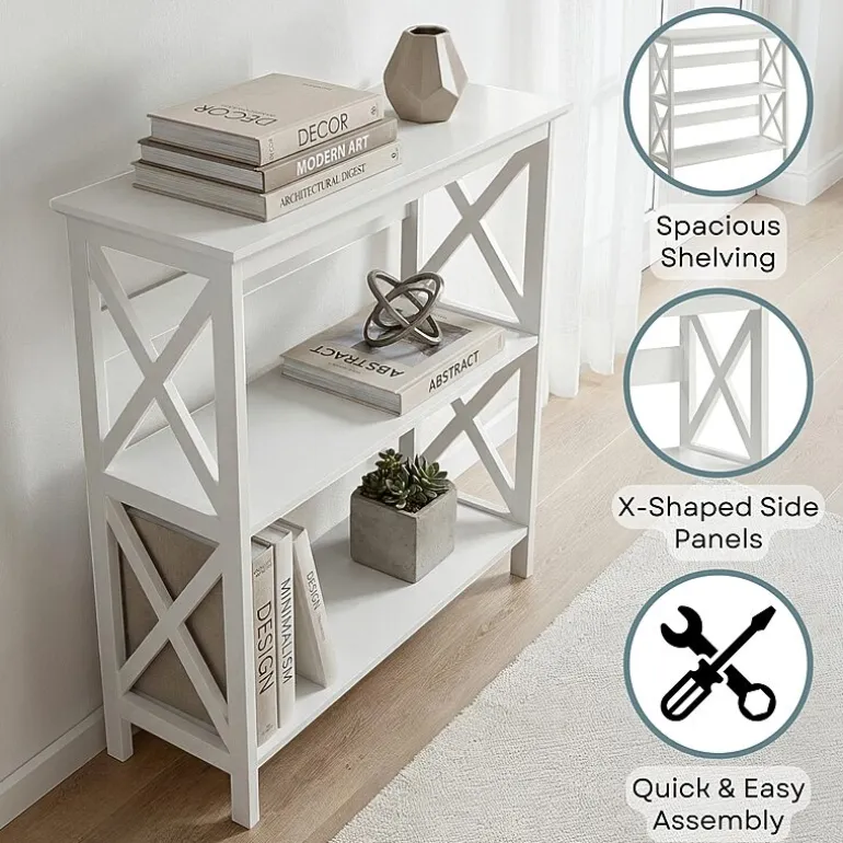 Oxford 3-Tier Bookcase Entryway Hall Table