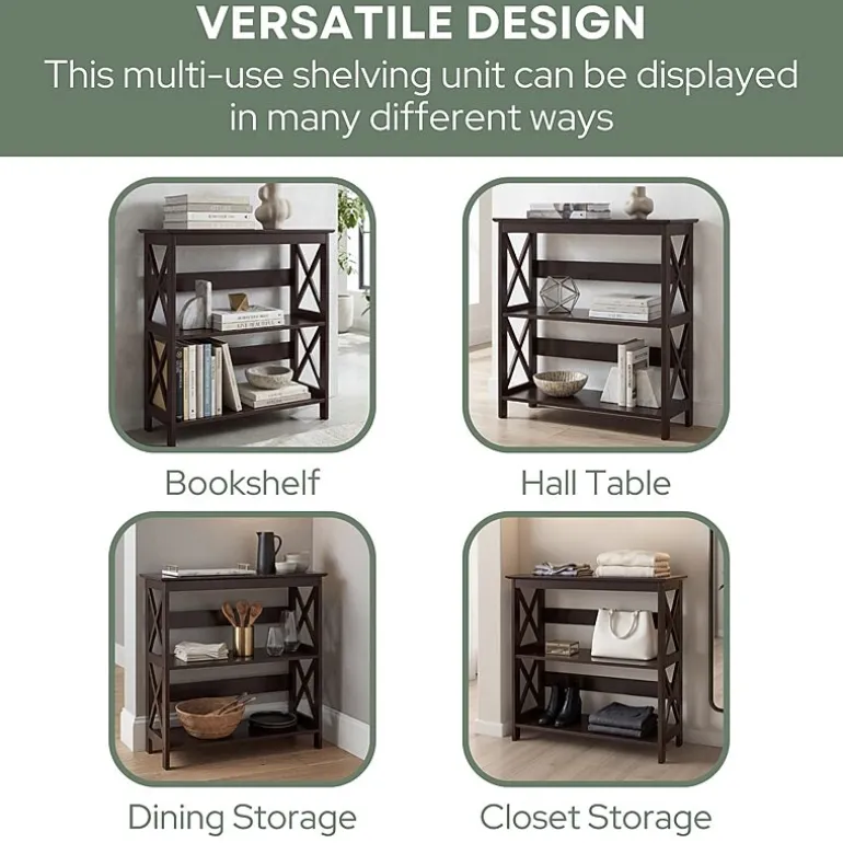 Oxford 3-Tier Bookcase Entryway Hall Table