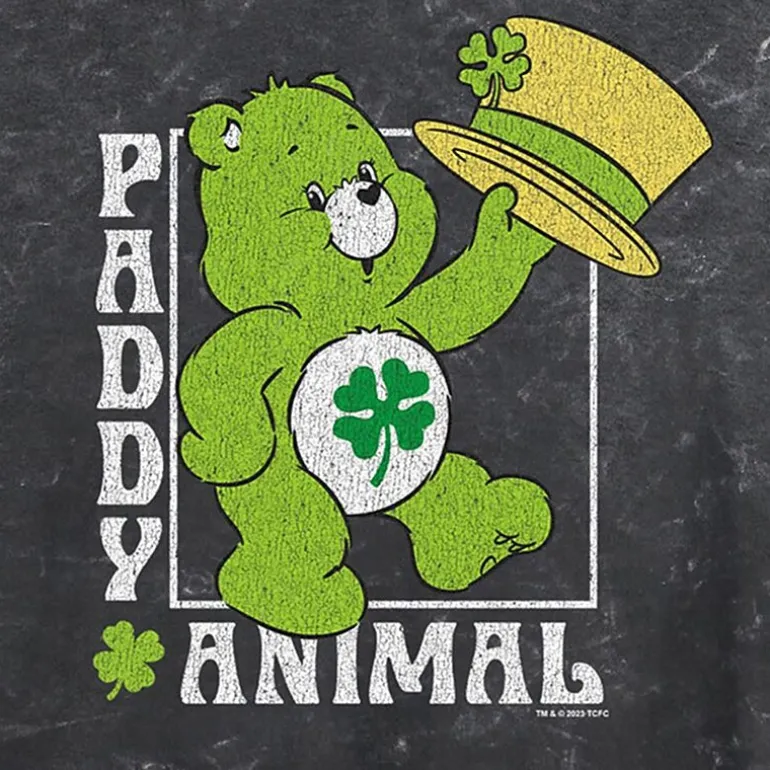 Paddy Animal Cropped Tee Womens Juniors Crew Neck Short Sleeve Regular Fit Care Bears Graphic T-Shirt