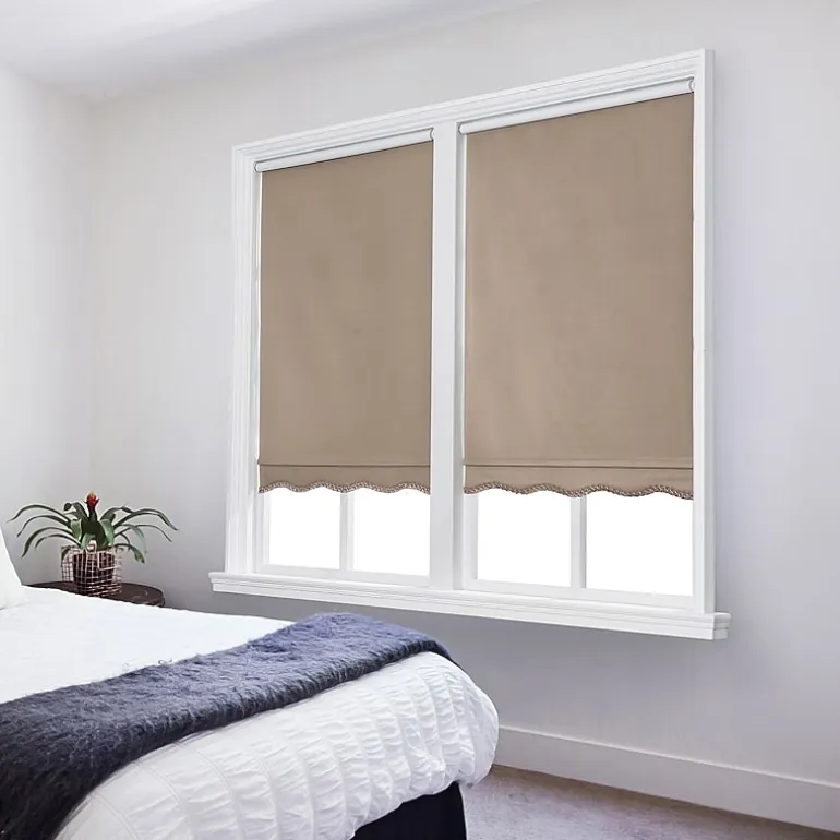Paige Cut-To-Width Cordless Blackout Fringed Roller Shade