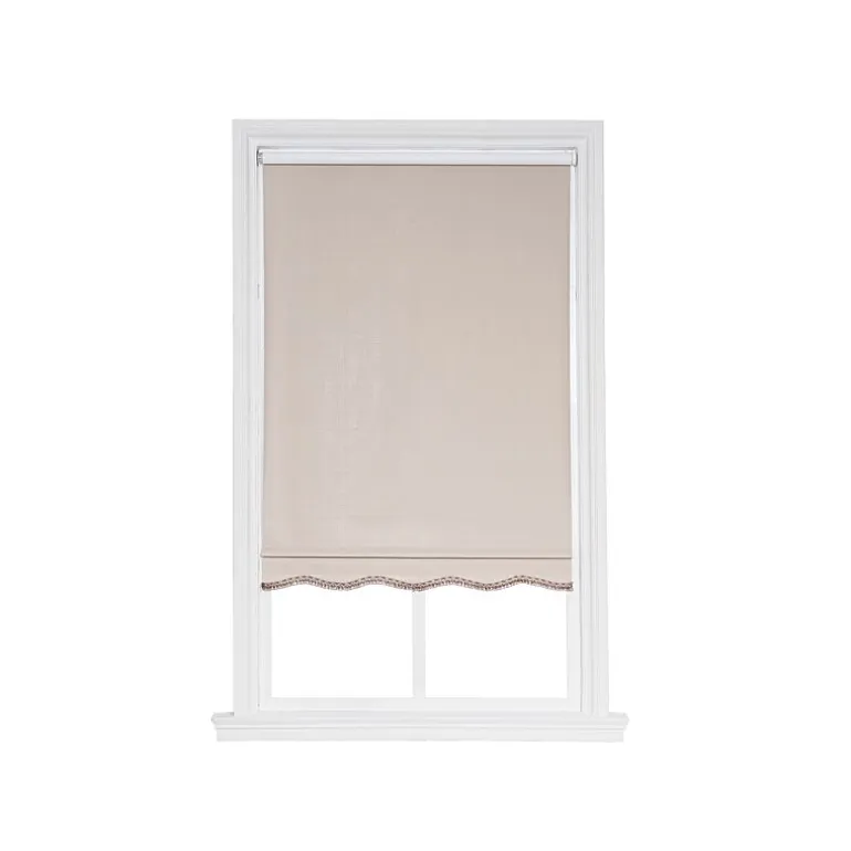 Paige Cut-To-Width Cordless Blackout Fringed Roller Shade