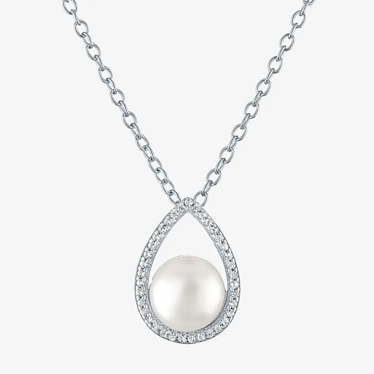 2-pc.Birthstone Necklace Set in Pure Silver Over Brass