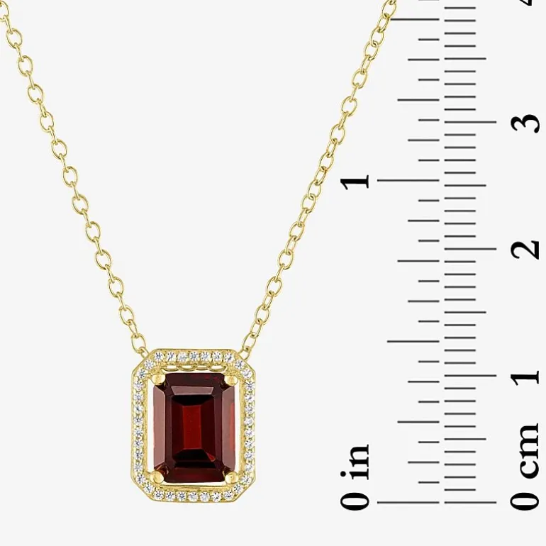 2-pc.Birthstone Necklace Set in Pure Silver Over Brass