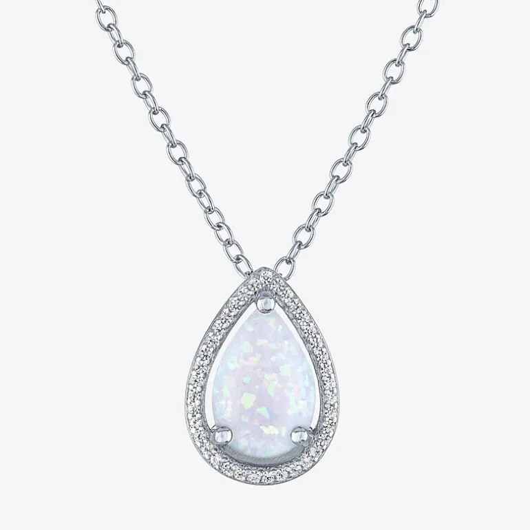 2-pc.Birthstone Necklace Set in Pure Silver Over Brass