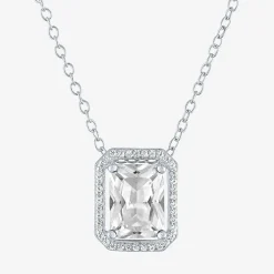 2-pc.Birthstone Necklace Set in Pure Silver Over Brass