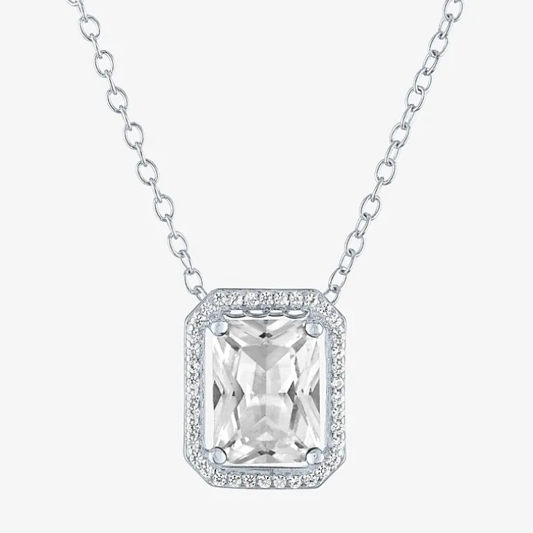 2-pc.Birthstone Necklace Set in Pure Silver Over Brass