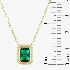 2-pc.Birthstone Necklace Set in Pure Silver Over Brass
