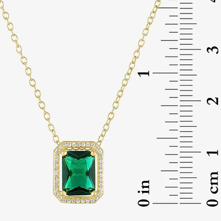 2-pc.Birthstone Necklace Set in Pure Silver Over Brass