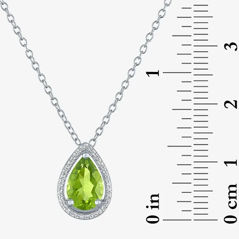 2-pc.Birthstone Necklace Set in Pure Silver Over Brass