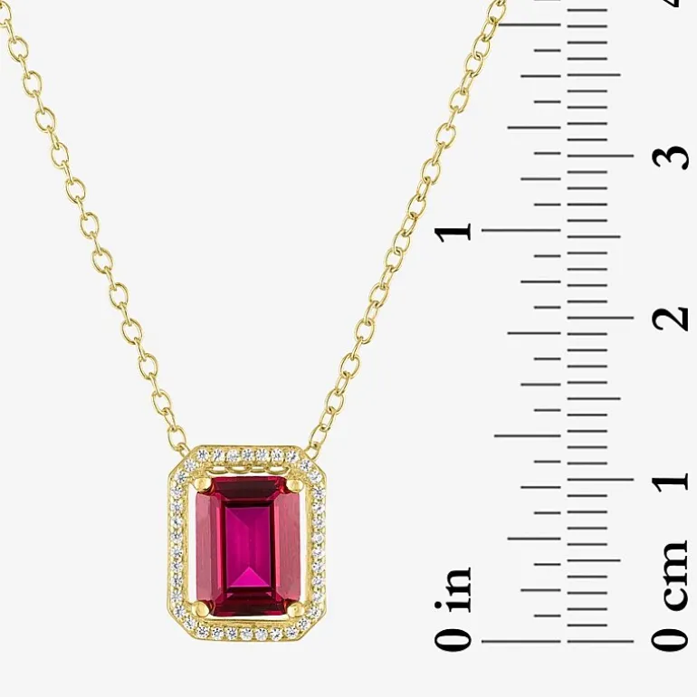 2-pc.Birthstone Necklace Set in Pure Silver Over Brass