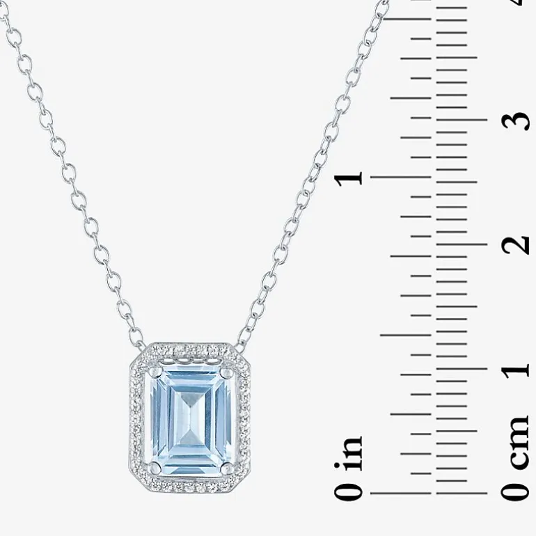 2-pc.Birthstone Necklace Set in Pure Silver Over Brass