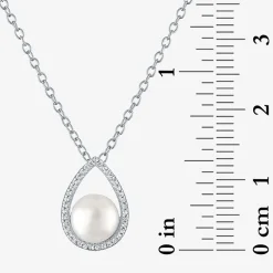 2-pc.Birthstone Necklace Set in Pure Silver Over Brass