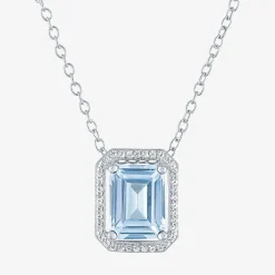 2-pc.Birthstone Necklace Set in Pure Silver Over Brass