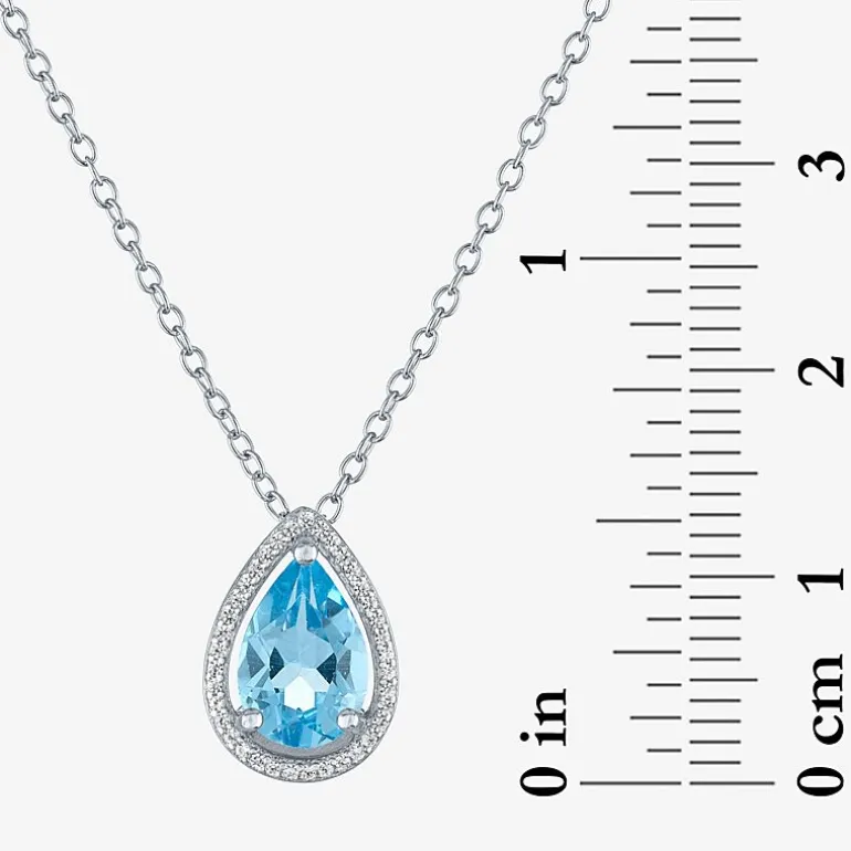 2-pc.Birthstone Necklace Set in Pure Silver Over Brass