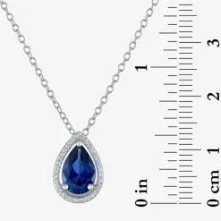 2-pc.Birthstone Necklace Set in Pure Silver Over Brass