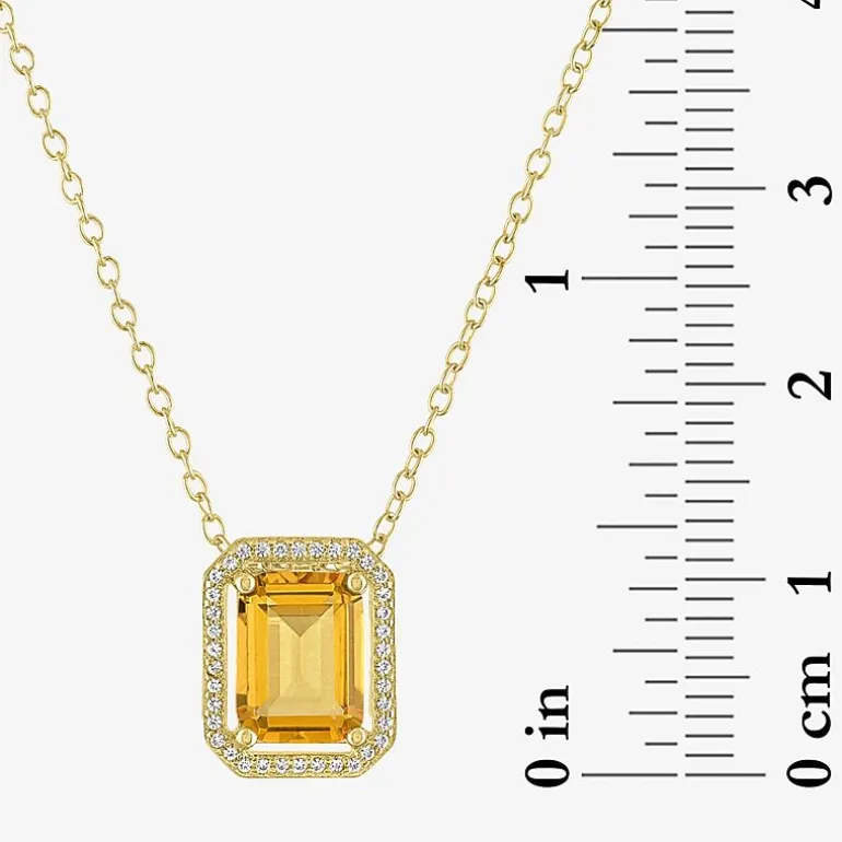 2-pc.Birthstone Necklace Set in Pure Silver Over Brass