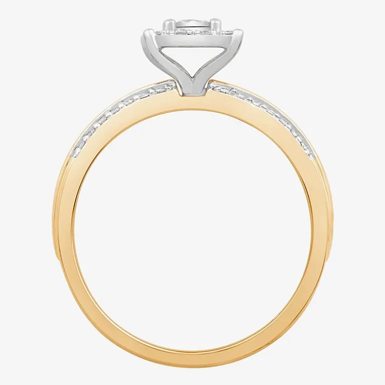 3PC His and Hers Trio Wedding Set Featuring 3/4 CT.T.W. Natural Diamond Womens Bridal Set and Mens Wedding Band in 10K or 14K Two Tone Gold