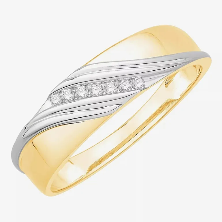 3PC His and Hers Trio Wedding Set Featuring 3/8 CT.T.W. Natural Diamond Womens Bridal Set and Mens Wedding Band in 10K or 14K Two Tone Gold