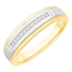 3PC His and Hers Trio Wedding Set Featuring 1/3 CT.T.W. Natural Diamond Womens Bridal Set and Mens Wedding Band in  10K or 14K Two Tone Gold