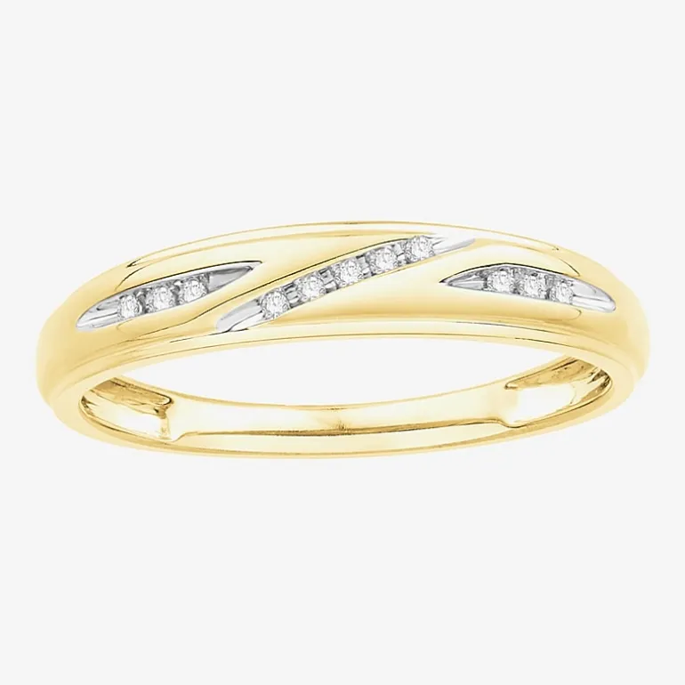 3PC Trio Set Featuring 1/7 CT.T.W. Diamond 10K or 14K Two Tone Gold Wedding Ring Set