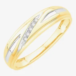 3PC Trio Set Featuring 1/7 CT.T.W. Diamond 10K or 14K Two Tone Gold Wedding Ring Set