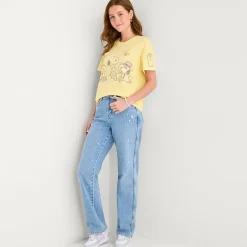 Peanuts Boyfriend Tee Womens Juniors Crew Neck Short Sleeve Oversized Peanuts Graphic T-Shirt