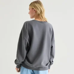 Peanuts Crew Fleece Womens Juniors Crew Neck Long Sleeve Peanuts Sweatshirt