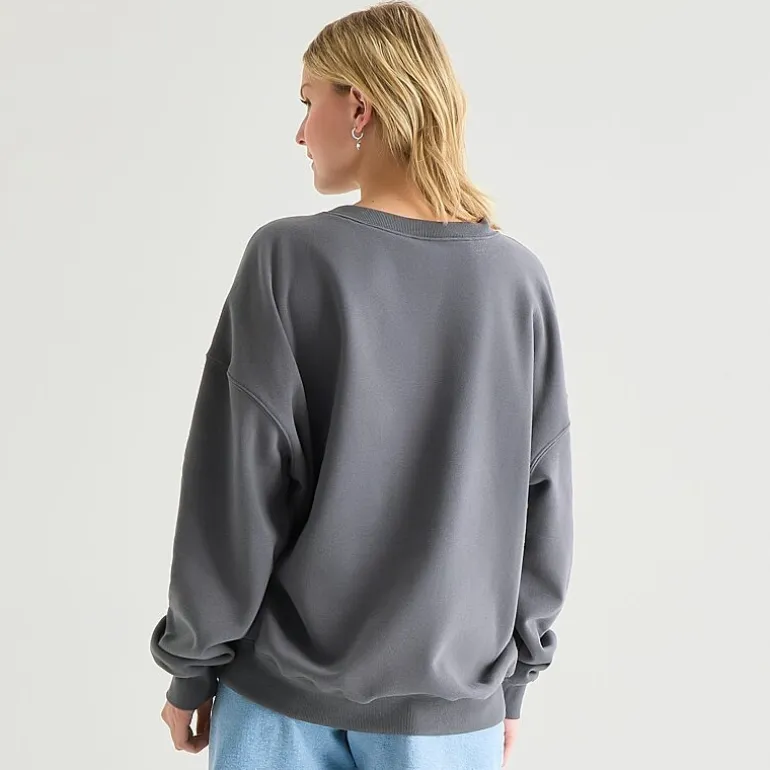 Peanuts Crew Fleece Womens Juniors Crew Neck Long Sleeve Peanuts Sweatshirt