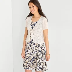 Perceptions Womens Floral Jacket Dress