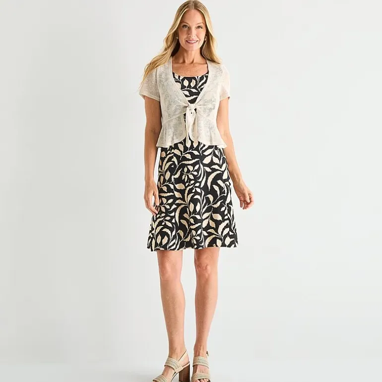 Perceptions Womens Floral Jacket Dress