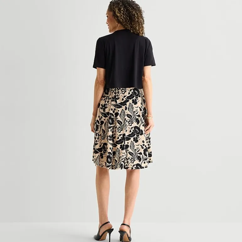 Perceptions Womens Floral Jacket Dress