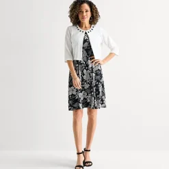 Perceptions Womens Floral Jacket Dress