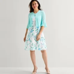 Perceptions Womens Floral Jacket Dress
