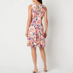 Perceptions Womens Petite Floral Jacket Dress