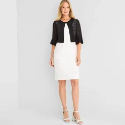 Perceptions Womens Petite 3/4 Sleeve Shrug