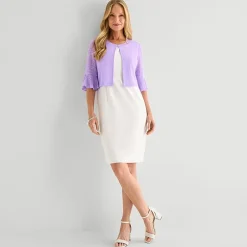 Perceptions Womens Petite 3/4 Sleeve Shrug
