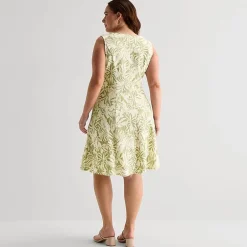 Perceptions Womens Plus Leaf Jacket Dress