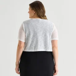 Perceptions Womens Short Sleeve Shrug Plus