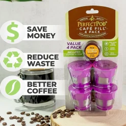 Perfect Pod 4Pk Reusable K Cups Plus Scoop