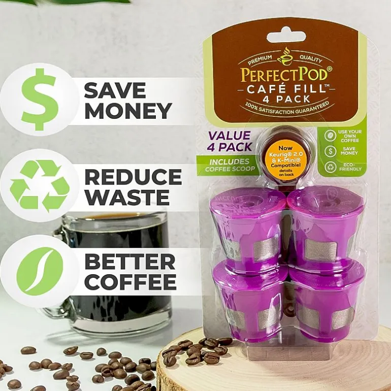 Perfect Pod 4Pk Reusable K Cups Plus Scoop