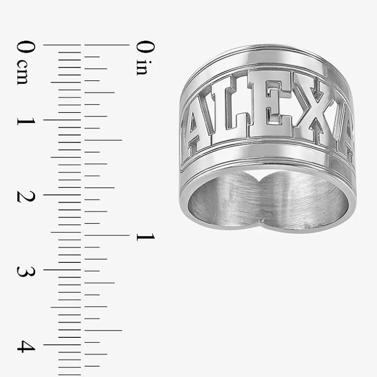 Personalized Block Name Ring
