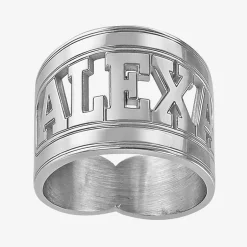 Personalized Block Name Ring