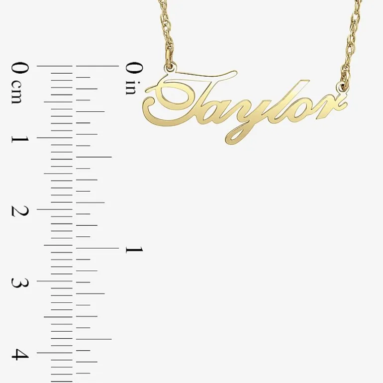 Personalized 14K Gold Over Sterling Silver Script Name Necklace