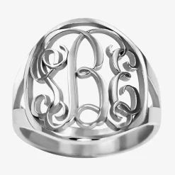 Personalized 18mm Vine Monogram Ring