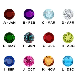 Personalized Simulated Birthstone Engraved Key Ring