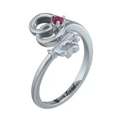 Personalized Simulated Birthstone Engraved Key Ring